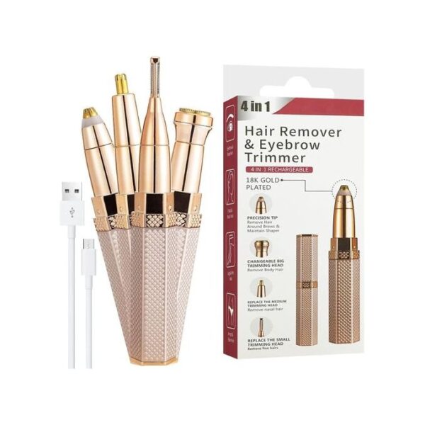 Épilateur Électrique 4 en 1 pour Visage et Corps-Femmes-Gold – Image 5