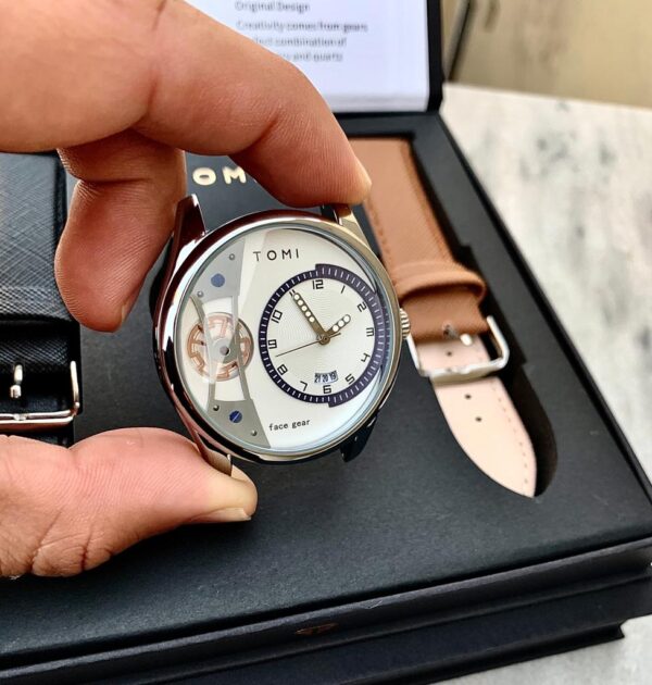 Montre de luxe Tomi Face Gear pour homme – Coffret élégant – Image 3