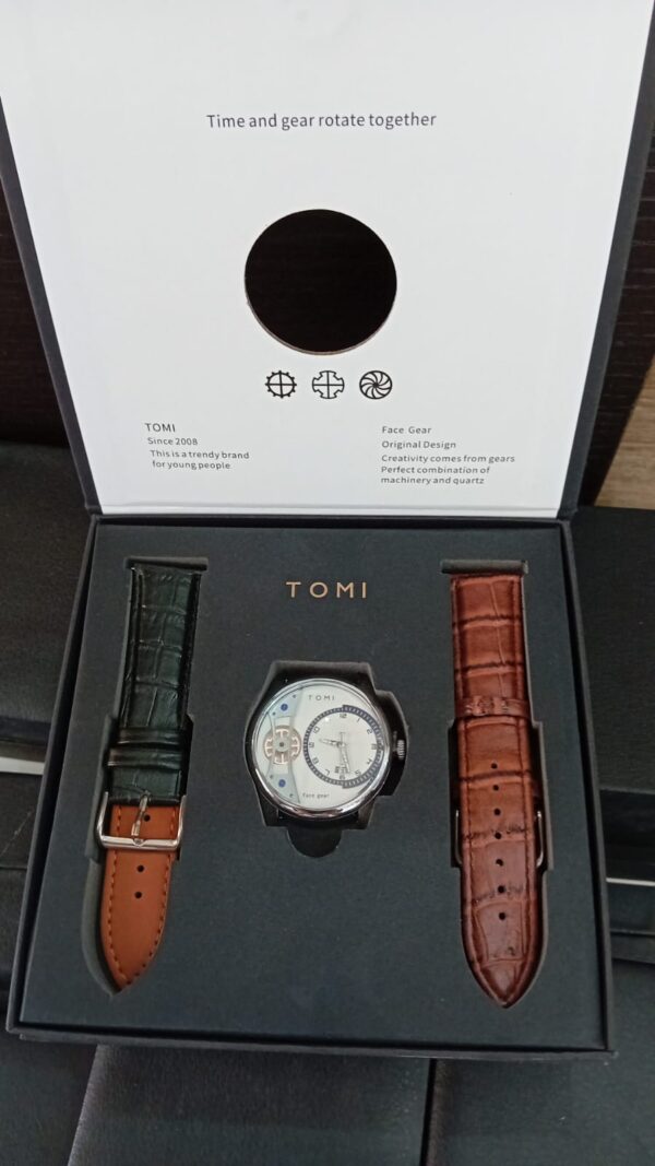 Montre de luxe Tomi Face Gear pour homme – Coffret élégant – Image 4