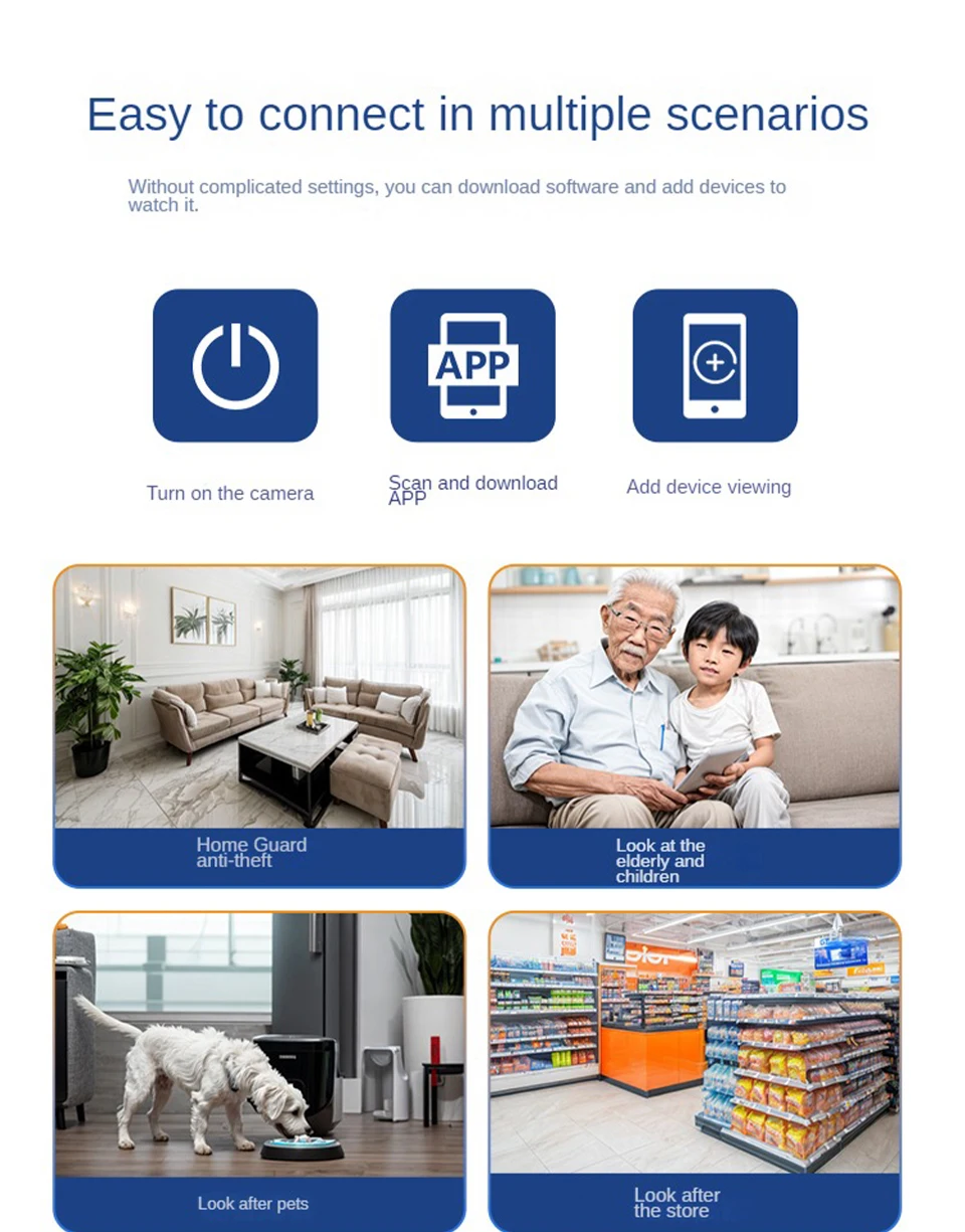 كاميرا مراقبة صغيرة لاسلكية (WiFi) مع رؤية ليلية وحساس حركة - بطارية تدوم طويلاً للمنزل والمكتب – Image 4