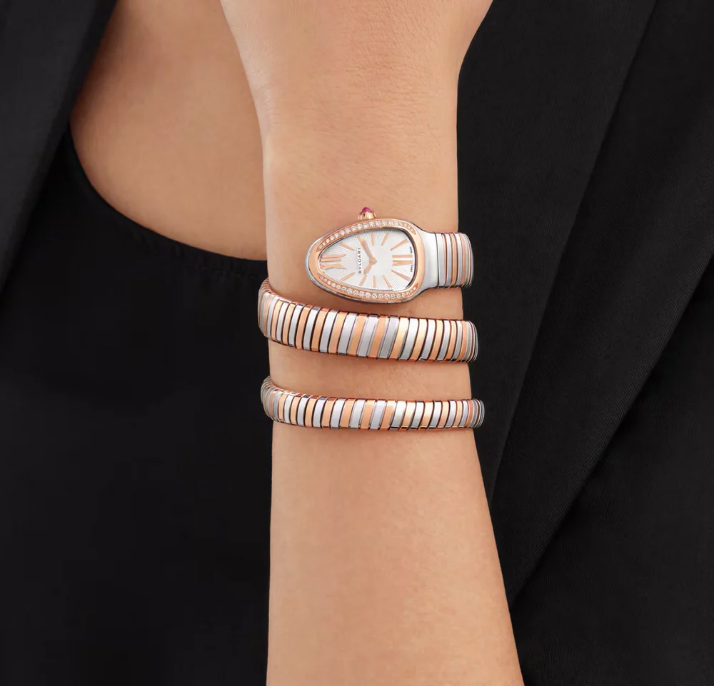ساعة الثعبان النسائية الفاخرة - تصميم أنيق مستوحى من بولغاري – Image 2