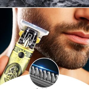 ماكينة حلاقة احترافية لاسلكية للرجال، شفرة T-Blade وشحن USB مع شاشة LED