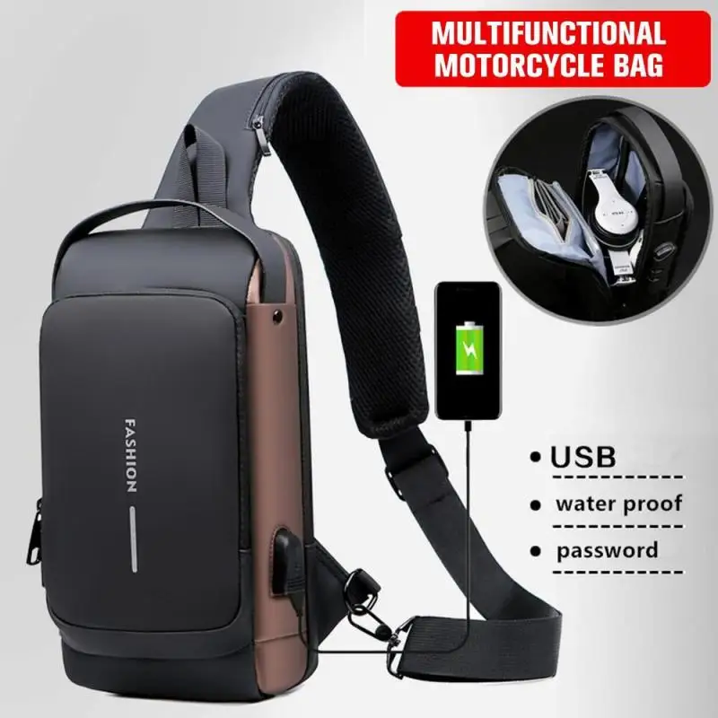 Men's Multifunction Anti-theft USB Shoulder Bag Man Crossbody – Image 3