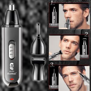 ماكينة حلاقة كيمي 3 في 1 KM-313 للرجال - أداة تشذيب شعر الأنف والحواجب قابلة للشحن عبر USB