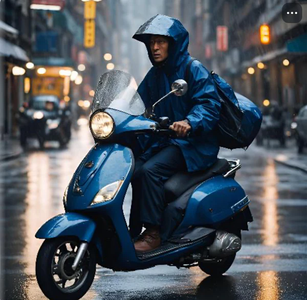 Ensemble pantalon et veste imperméables - Bleu marine – Image 2