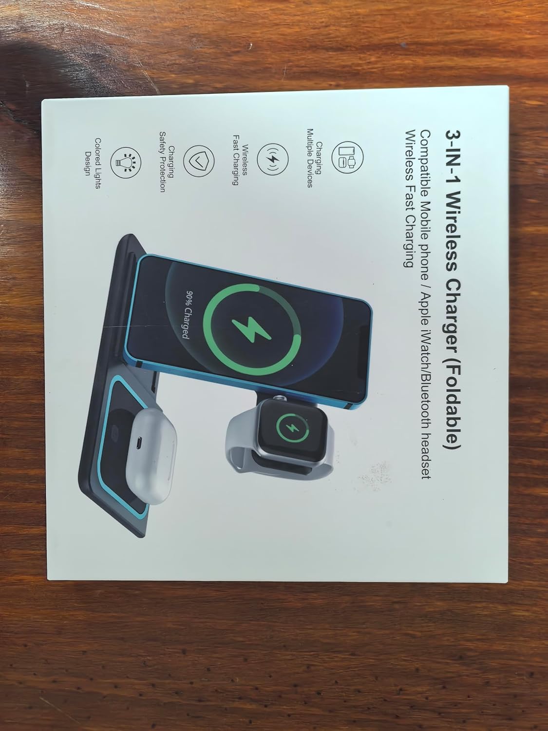 شاحن لاسلكي 3 في 1 قابل للطي - قاعدة شحن سريعة لهواتف آيفون وساعة آبل وآيربودز – Image 4