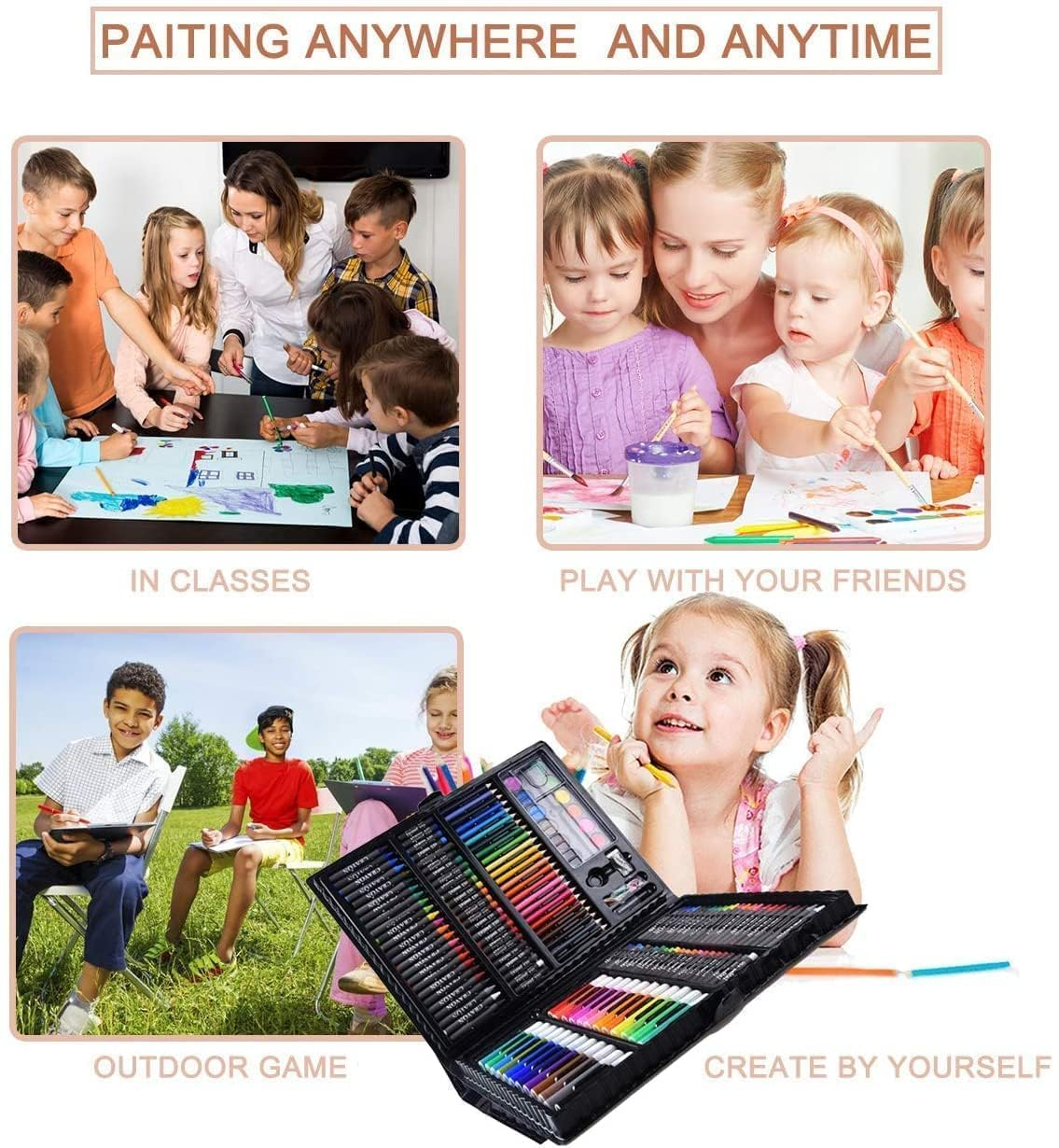 Coffret de Dessin Professionnel 208 Pièces pour Enfants – Image 4