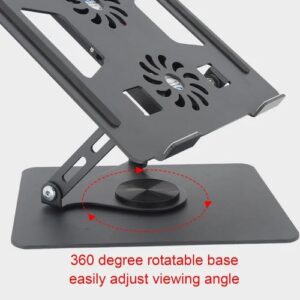 Support d'Ordinateur Portable Rotatif à 360° - ventilateurs non inclus